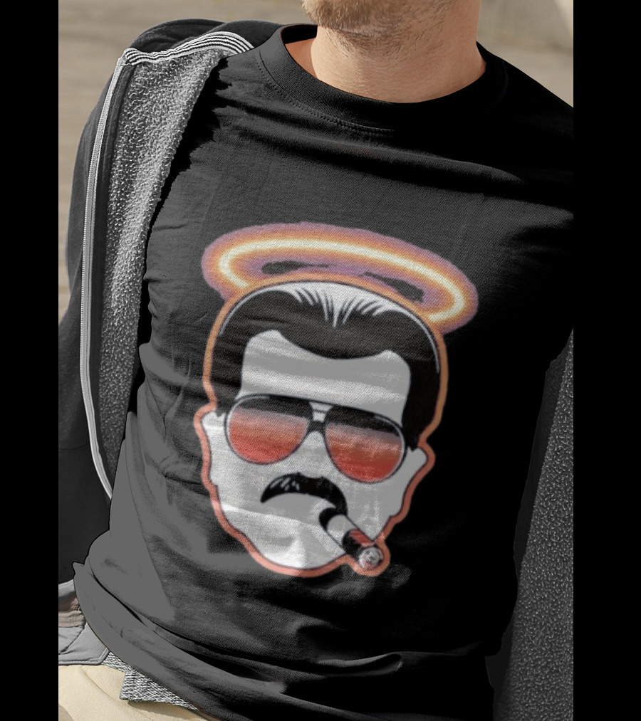 Mike Ditka Chicago Bears Cigar Halo Sunglasses T-Shirt