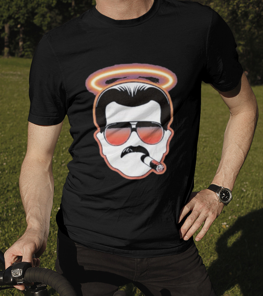 Mike Ditka Chicago Bears Cigar Halo Sunglasses T-Shirt