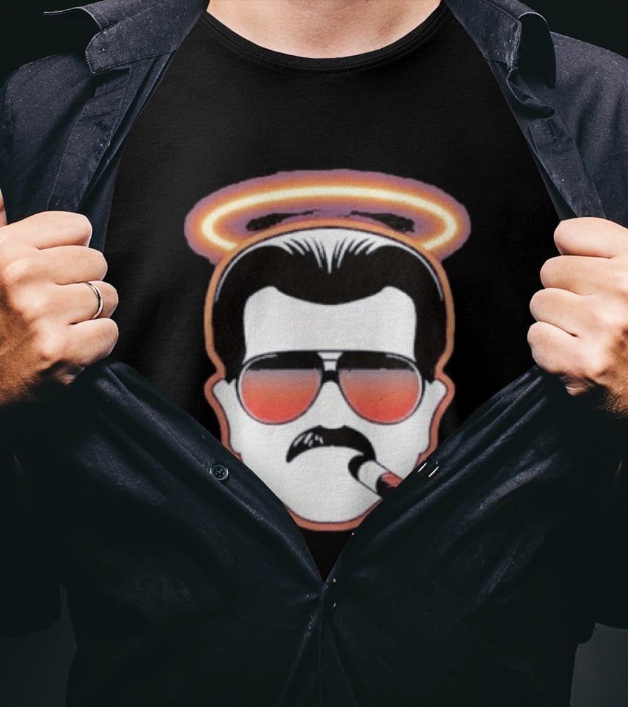 Mike Ditka Chicago Bears Cigar Halo Sunglasses T-Shirt