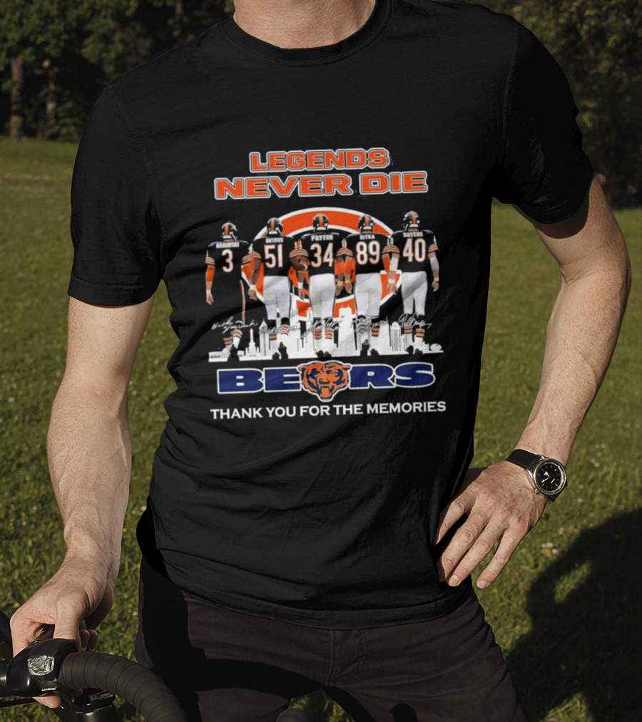 Legends Never Die Bears Thank You For The Memories 3 51 34 89 40 T-Shirt