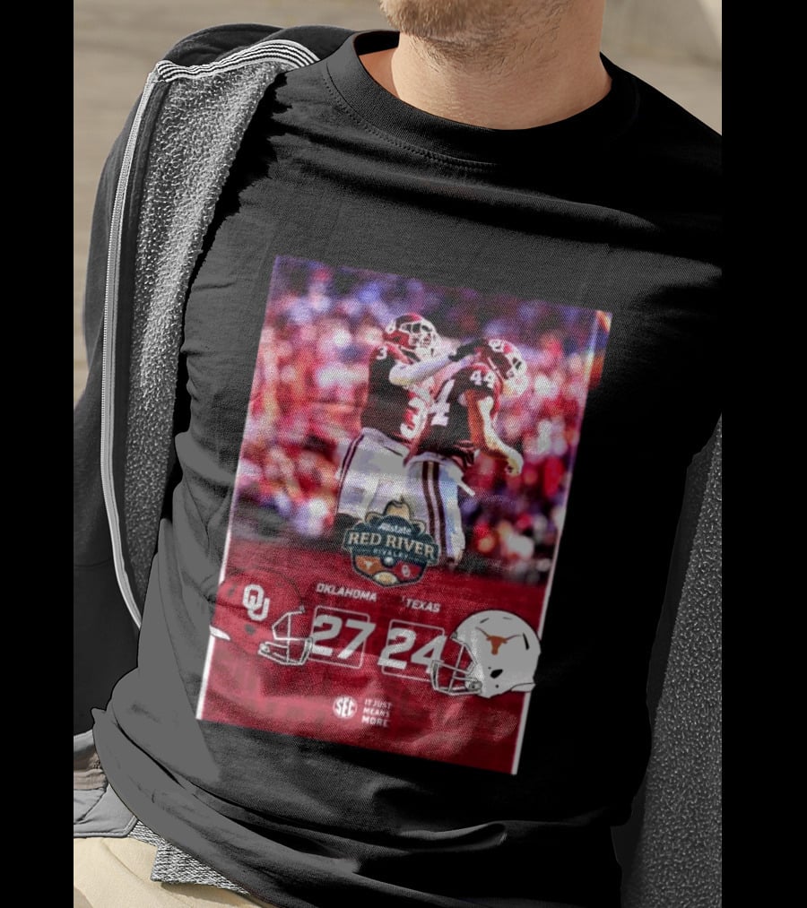 Allstate Red River Rivalry 2026 Oklahoma 27 Texas 24 Score Highlights T-Shirt