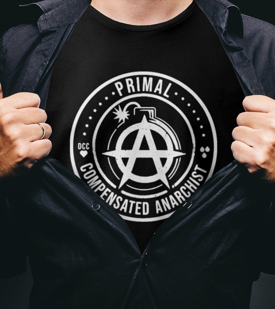 Primal Compensated Anarchist Bomb Circle DCC Spade Heart Club T-Shirt