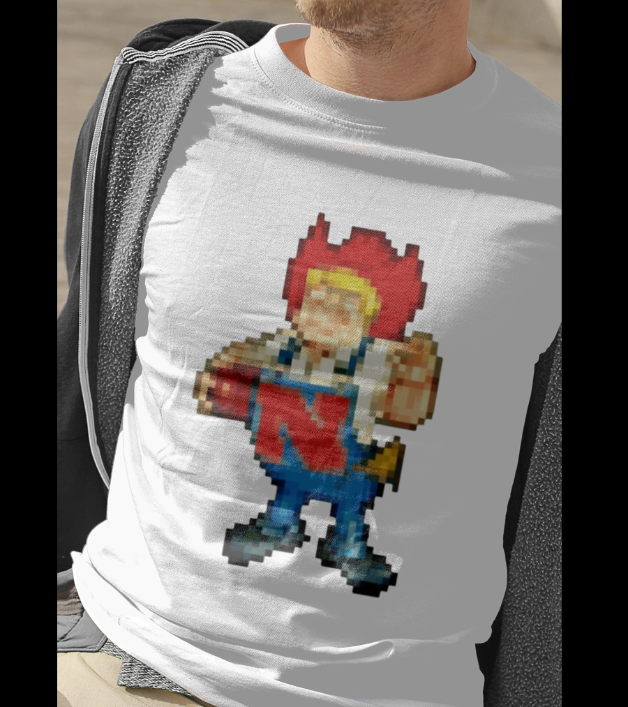 Herbie Husker Nebraska Cornhuskers Pixelated Character With Football T-Shirt