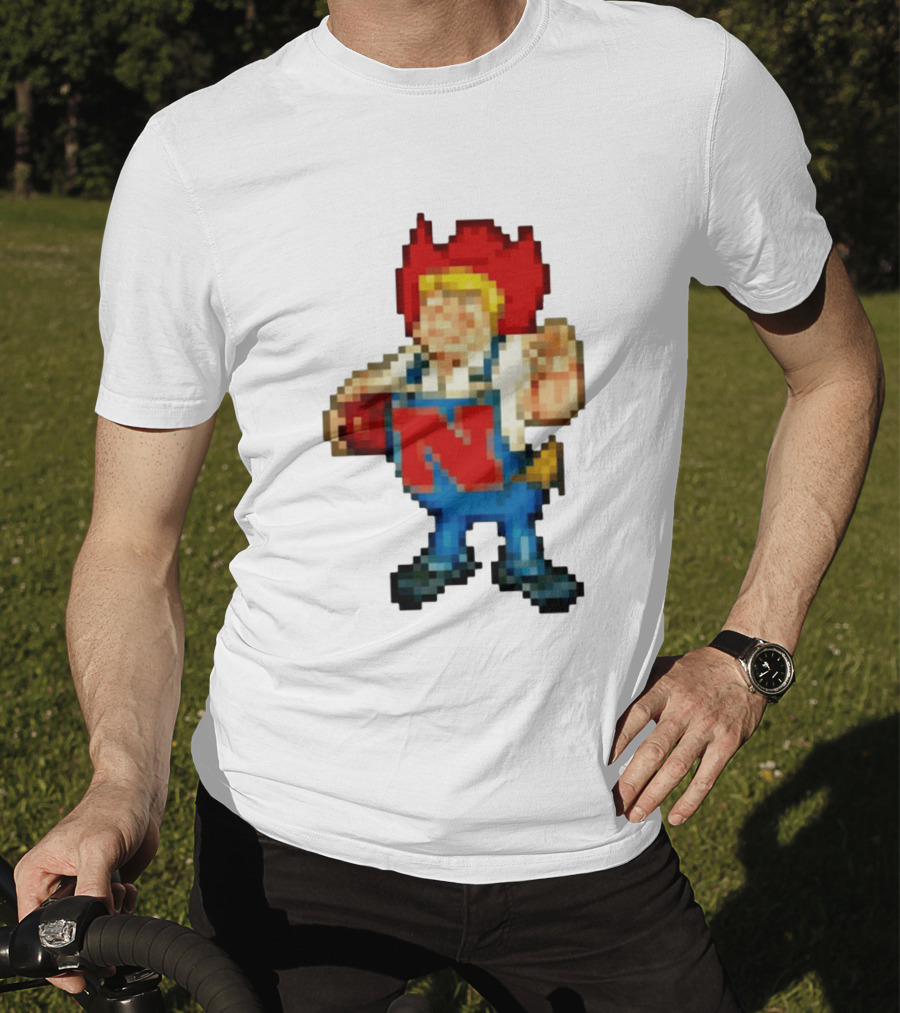 Herbie Husker Nebraska Cornhuskers Pixelated Character With Football T-Shirt
