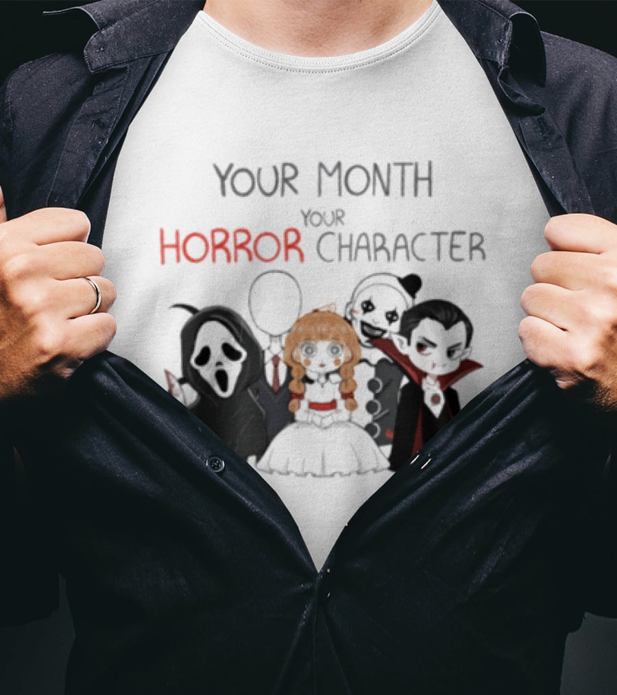 Your Month Your Horror Chibi Character Halloween 2026 T-Shirt