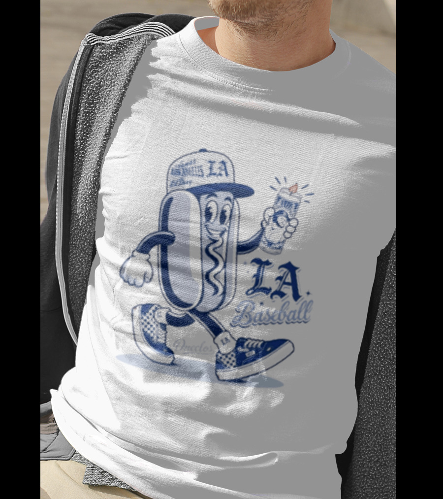 Lil Dawg LA Baseball Somos Los Angeles Dodgers Hot Dog T-Shirt