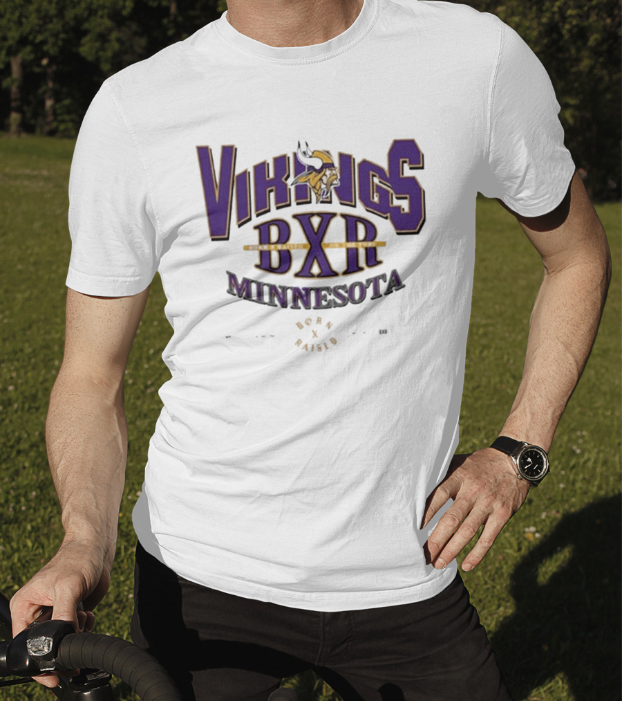 Minnesota Vikings BXR Born X Raised Football Sports T-Shirt