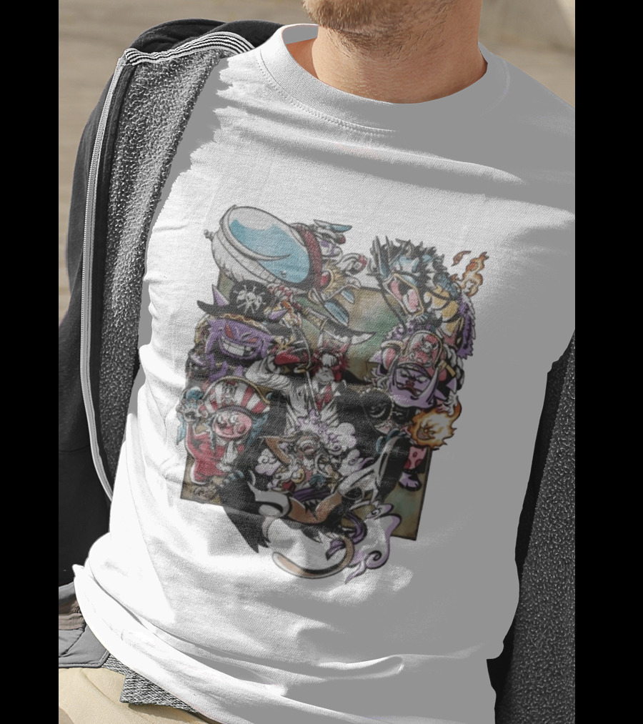 The New Four Emperors Pokemon One Piece Crossover Characters T-Shirt