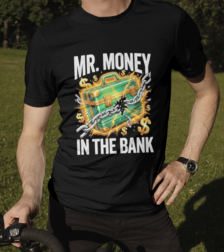 2026 Mr. Money In The Bank Winner Briefcase Chains And Dollar Signs Explosion T-Shirt