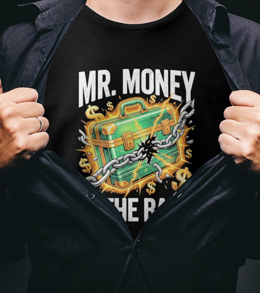 2026 Mr. Money In The Bank Winner Briefcase Chains And Dollar Signs Explosion T-Shirt
