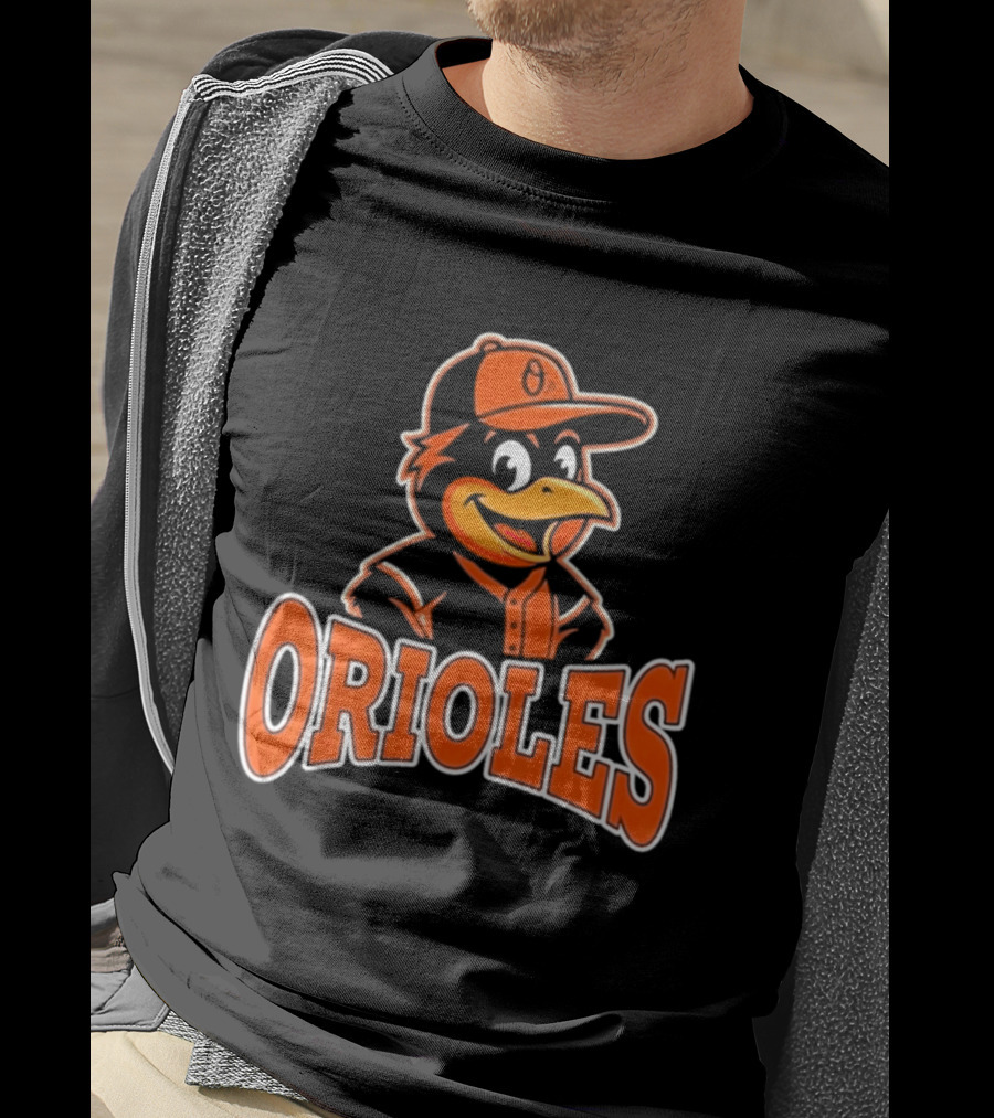 Baltimore Orioles Bird Cartoon Logo With Mascot Hat T-Shirt
