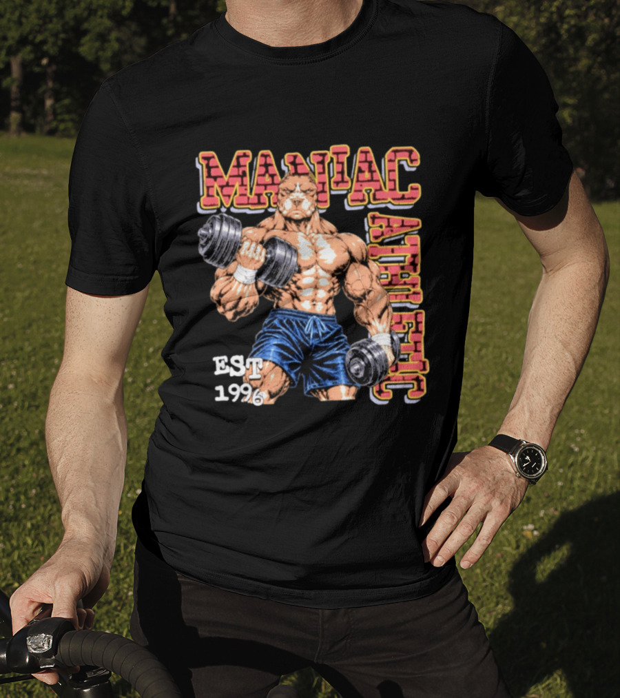 Pitbull Bodybuilder Maniac Athletic Est 1996 T-Shirt