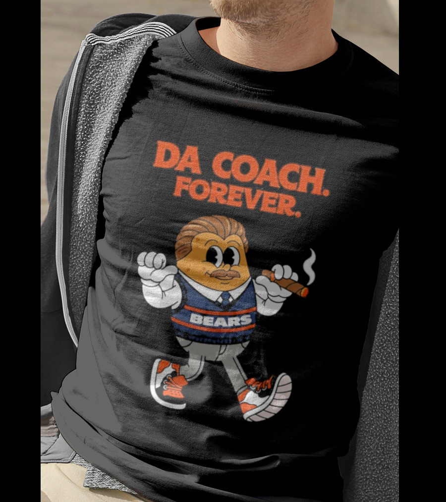 Bears Da Coach Forever Mike Ditka Cartoon Character Cigar T-Shirt