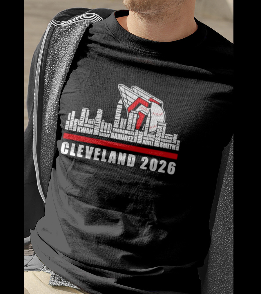 Cleveland Guardians 2026 Skyline Baseball T-Shirt
