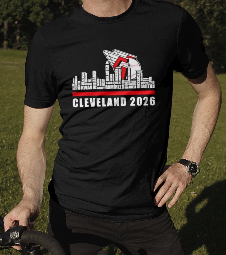 Cleveland Guardians 2026 Skyline Baseball T-Shirt