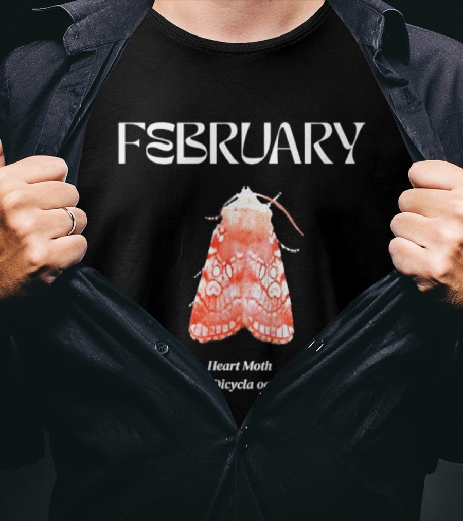 February Heart Moth Dicycla Oo Butterfly Entomology T-Shirt