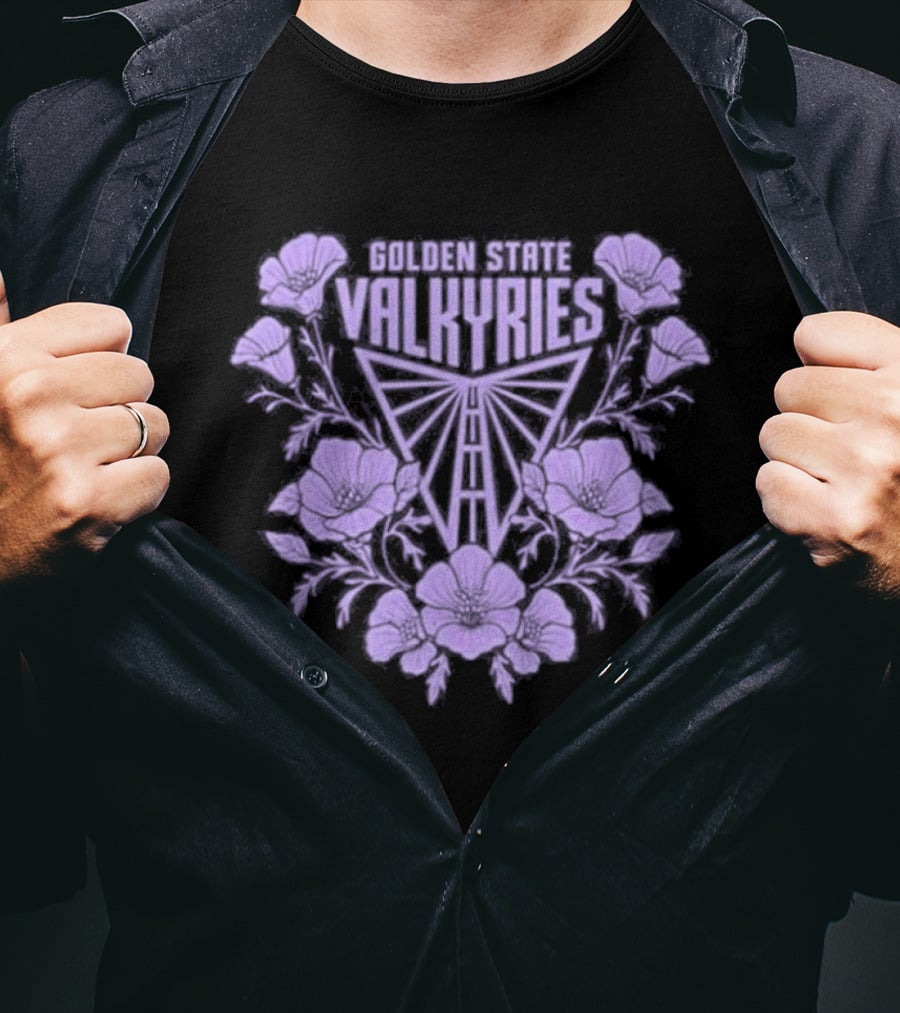 Golden State Valkyries WNBA Basketball Floral T-Shirt