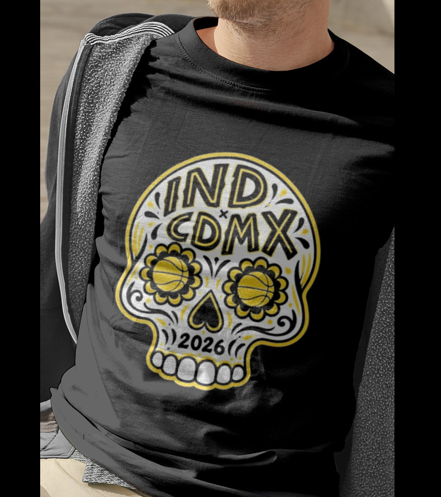 IND CDMX 2026 Basketball Skull Motif T-Shirt