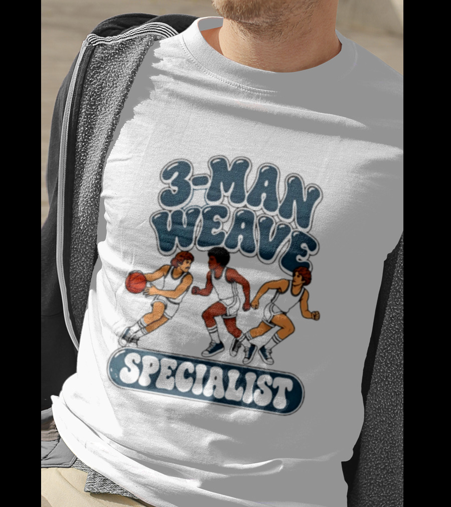 3 Man Weave Specialist Basketball Hoops Team Play T-Shirt