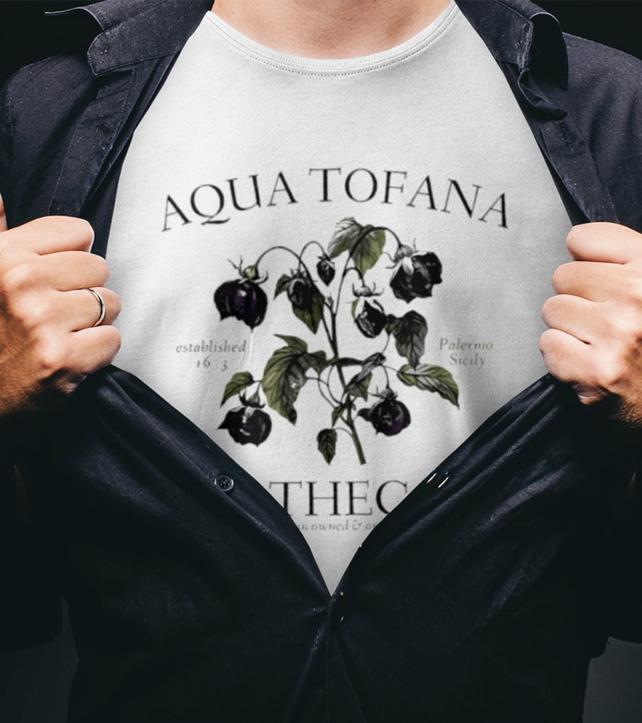Aqua Tofana Apothecary Established 1633 Palermo Sicily Woman Owned And Operated T-Shirt
