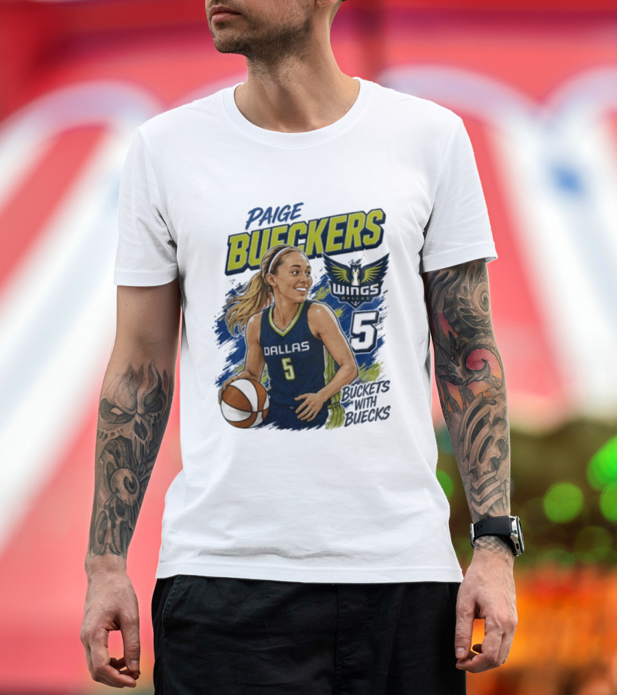 Paige Bueckers Dallas Wings 5 Buckets With Buecks WNBA Basketball T-Shirt