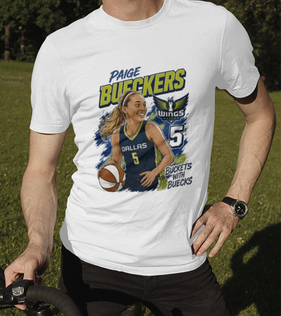 Paige Bueckers Dallas Wings 5 Buckets With Buecks WNBA Basketball T-Shirt