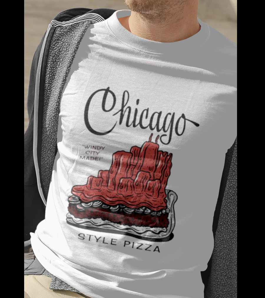 Chicago Windy City Made Deep Dish Style Pizza T-Shirt