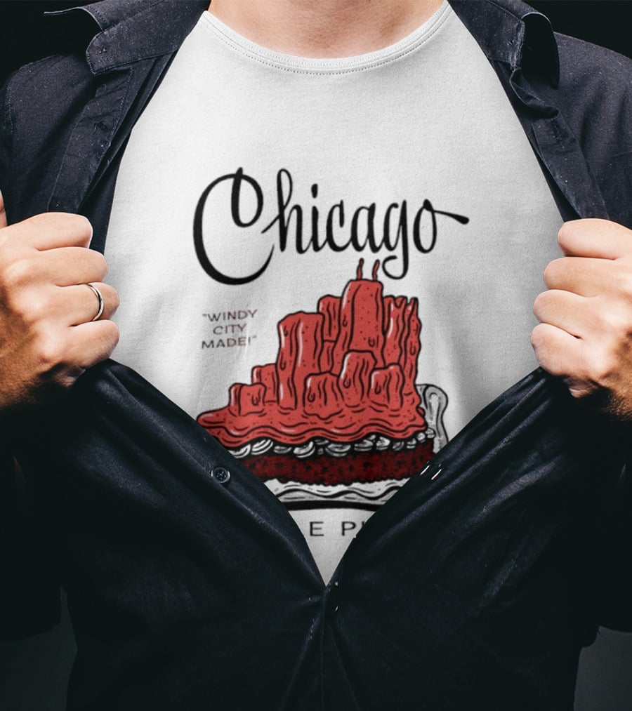 Chicago Windy City Made Deep Dish Style Pizza T-Shirt