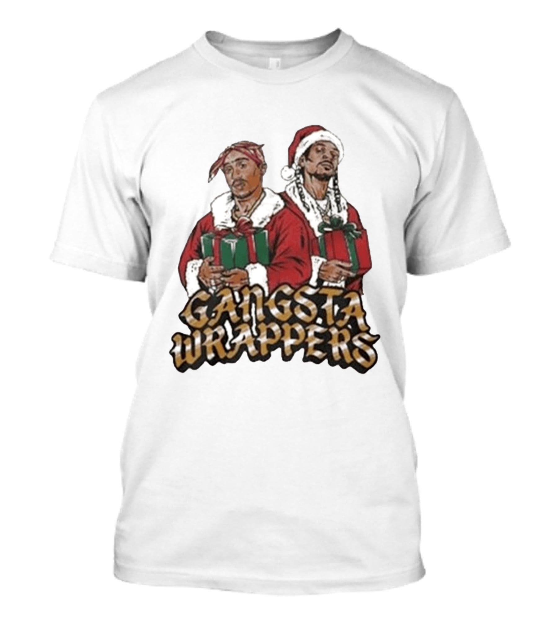 Gangsta Wrappers Christmas Hip Hop Santa T-Shirt