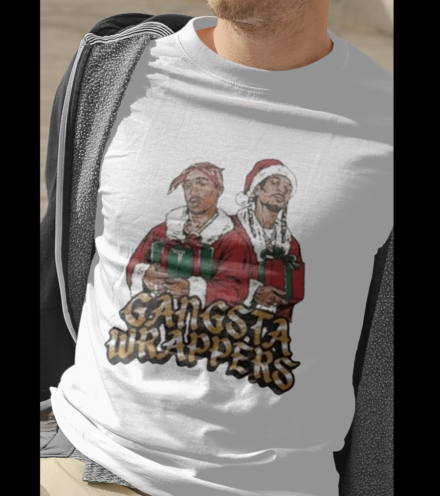 Gangsta Wrappers Christmas Hip Hop Santa T-Shirt