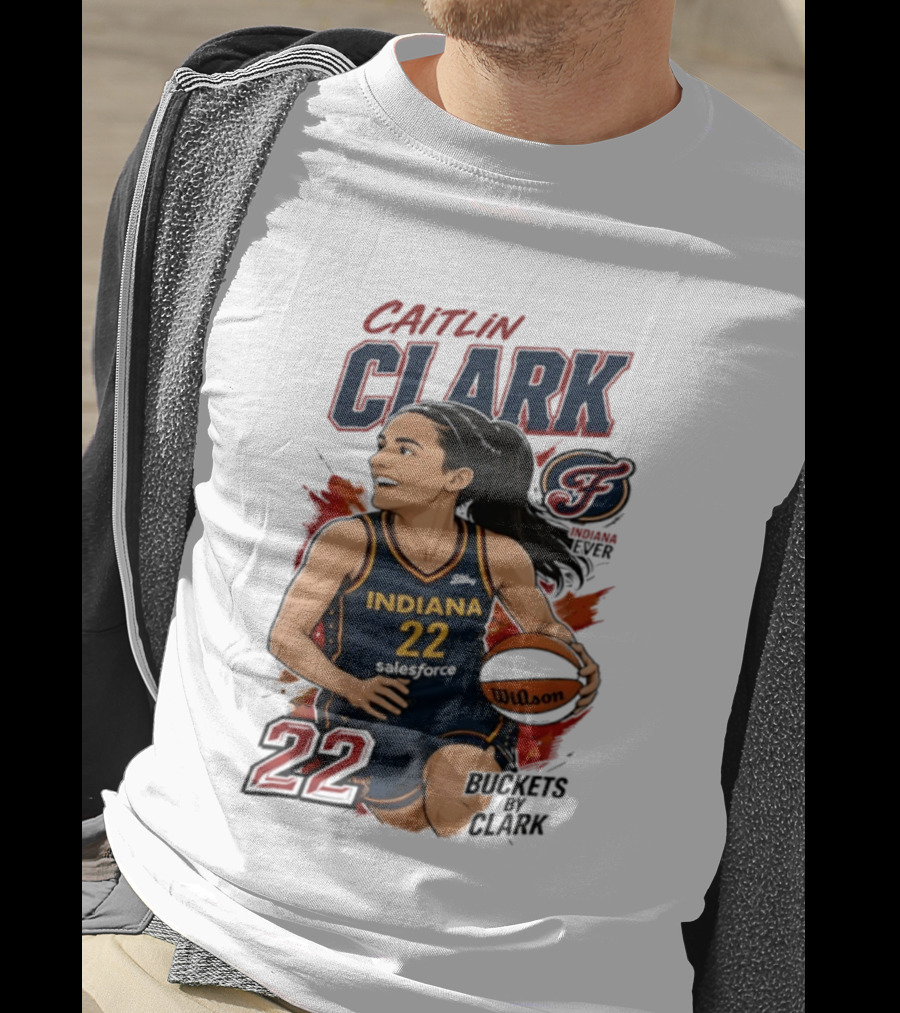 Indiana Fever Caitlin Clark 22 Buckets Basketball Caricature T-Shirt