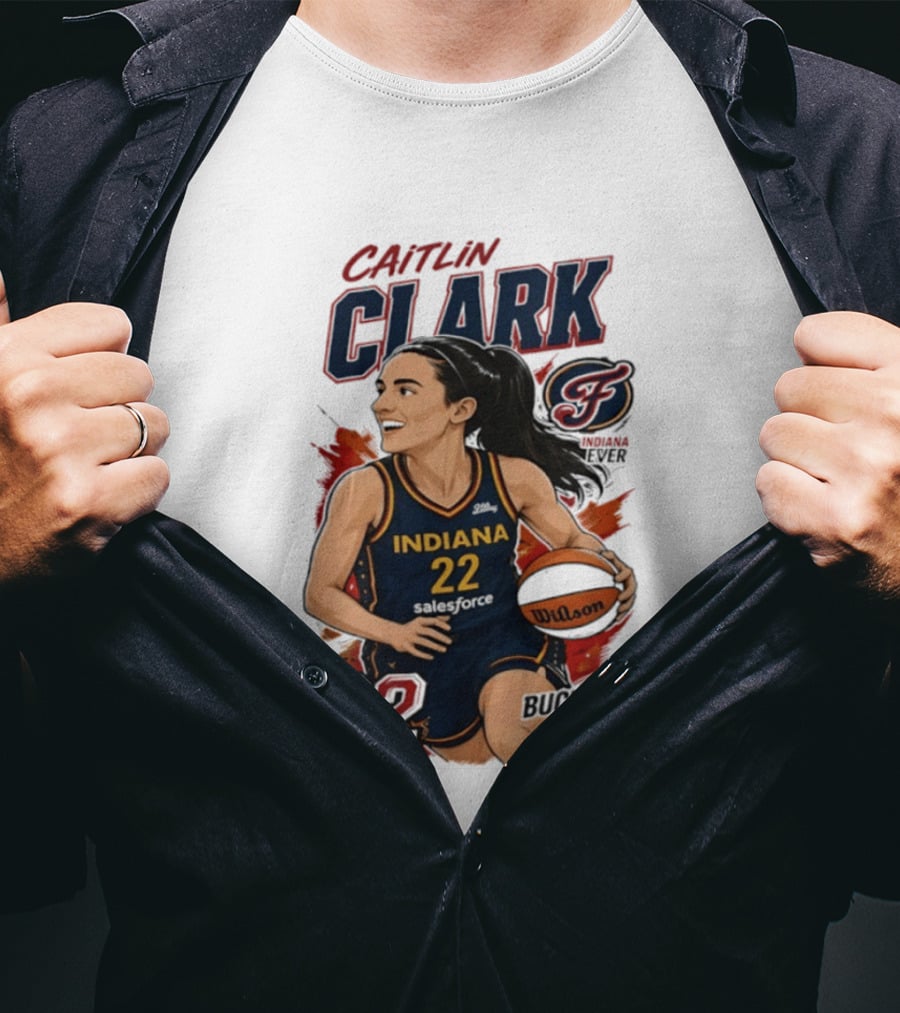 Indiana Fever Caitlin Clark 22 Buckets Basketball Caricature T-Shirt