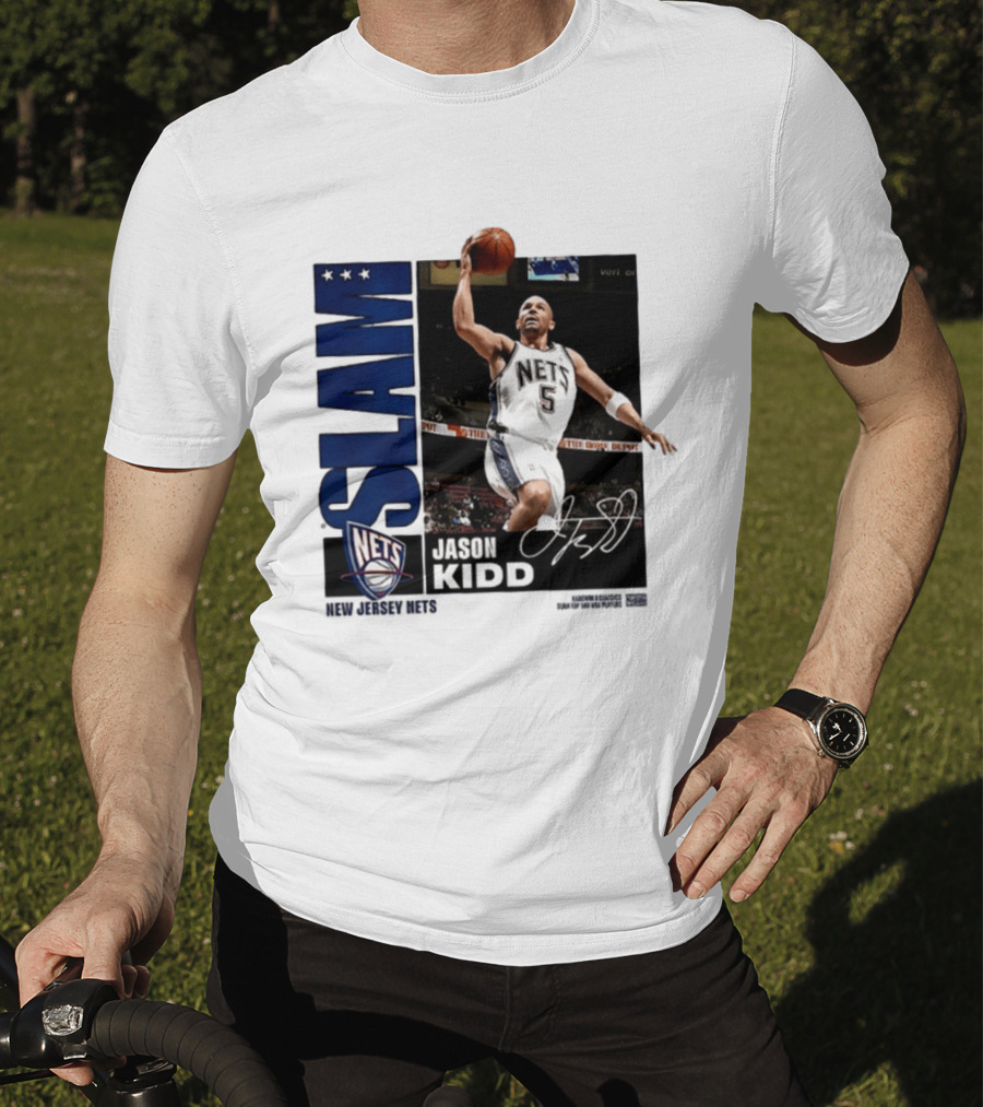Jason Kidd SLAM New Jersey Nets Five Time First Team All NBA T-Shirt