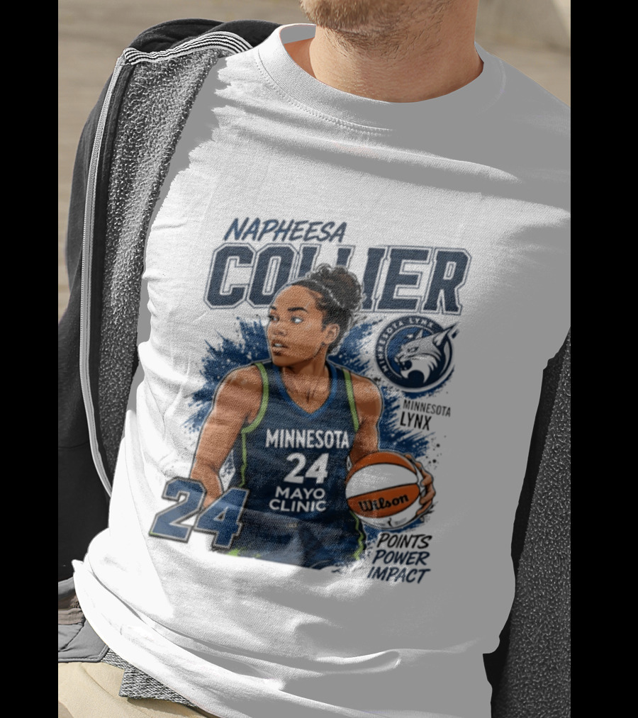 Napheesa Collier Minnesota Lynx WNBA 2026 Points Per Impact 24 T-Shirt
