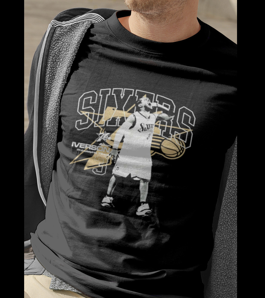 Allen Iverson Philadelphia 76ers Number 3 Scream Hardwood Sixers Legend T-Shirt