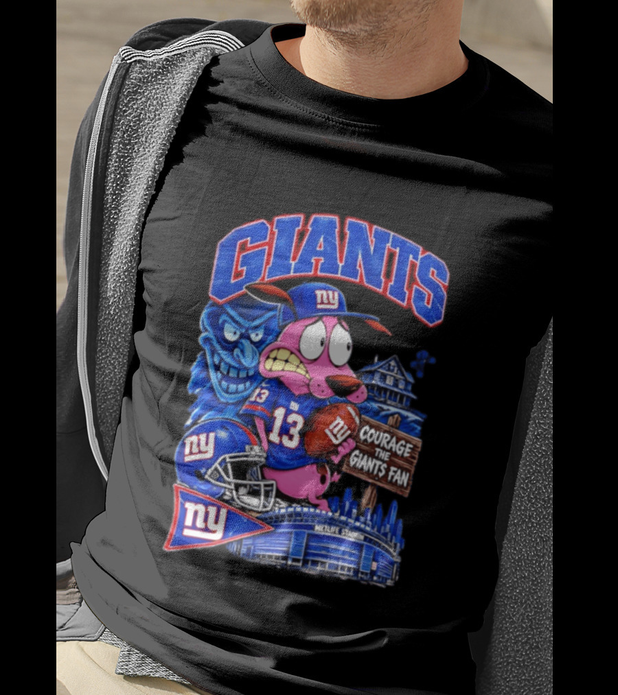 Courage The Cowardly Dog NY Giants Fan 13 Metlife Stadium T-Shirt