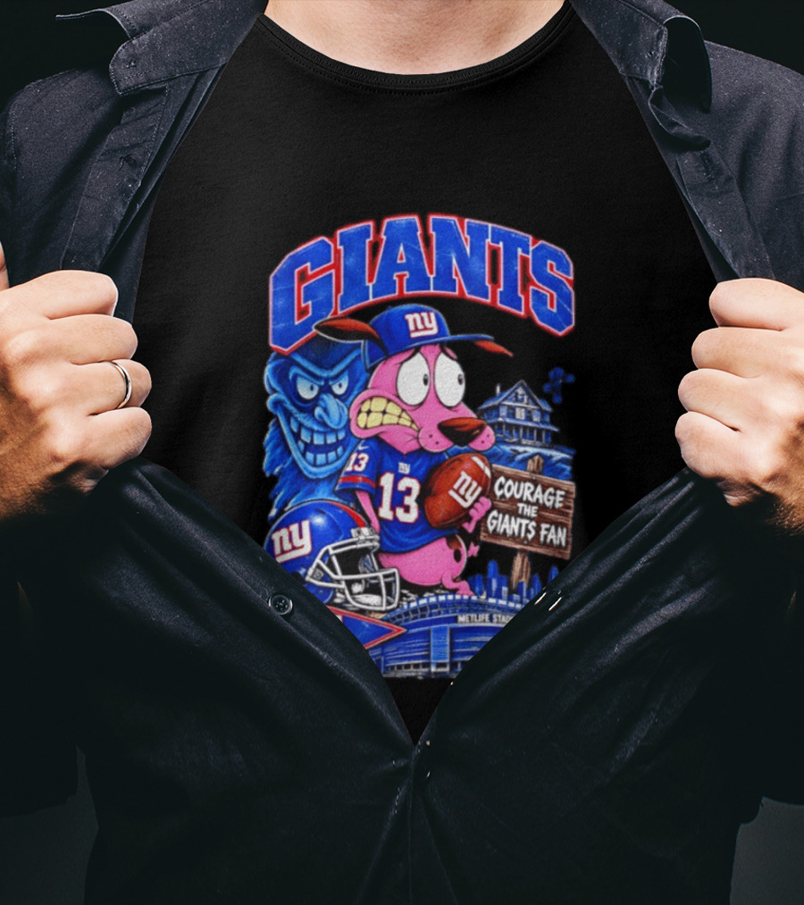 Courage The Cowardly Dog NY Giants Fan 13 Metlife Stadium T-Shirt