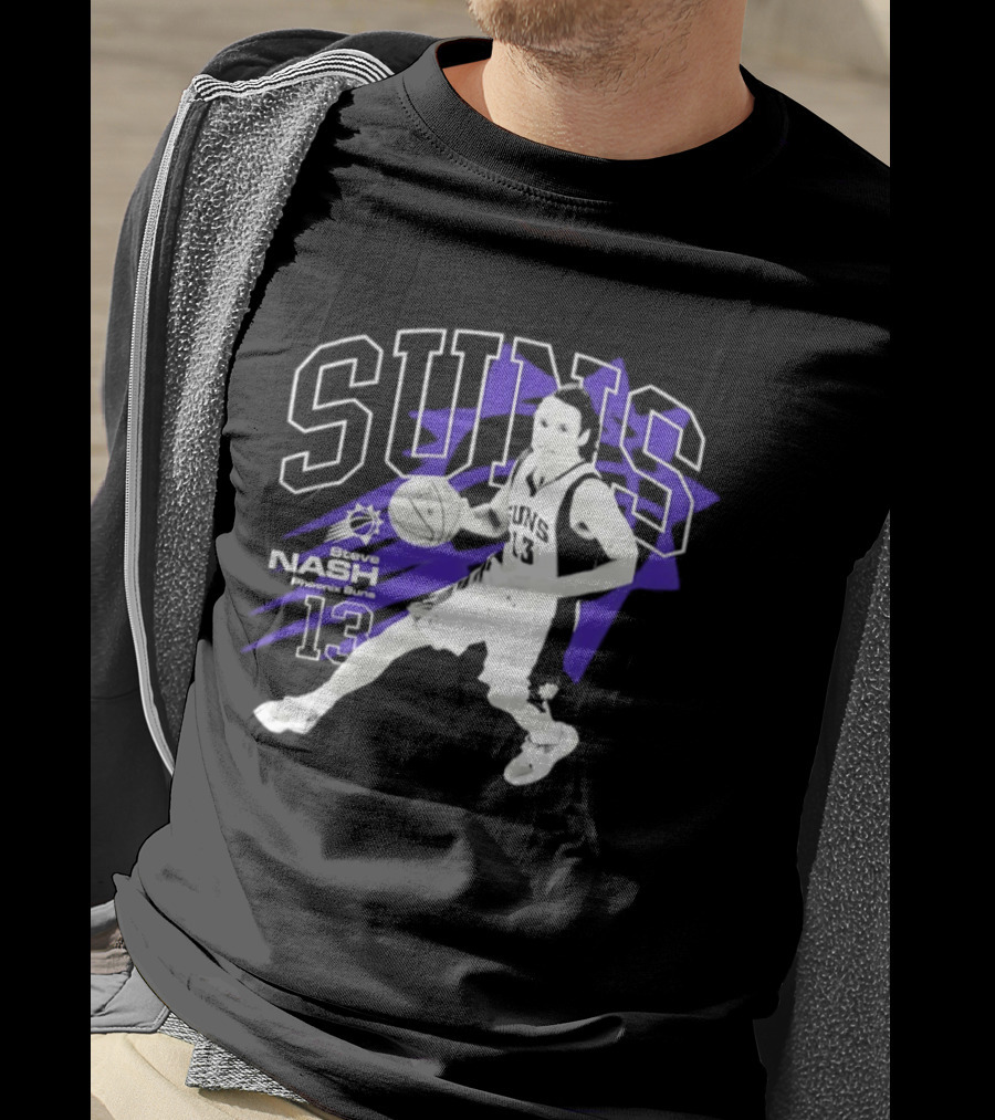 Phoenix Suns Steve Nash Number 13 Hardwood Classic Basketball Player T-Shirt