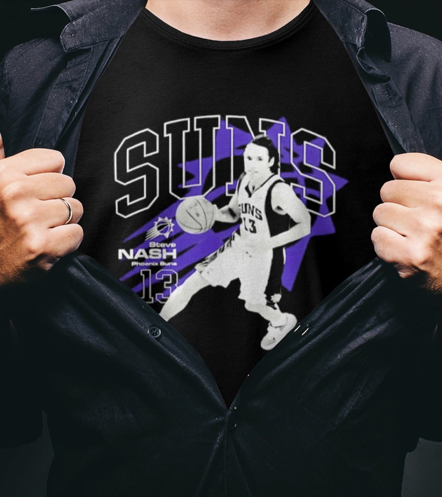 Phoenix Suns Steve Nash Number 13 Hardwood Classic Basketball Player T-Shirt