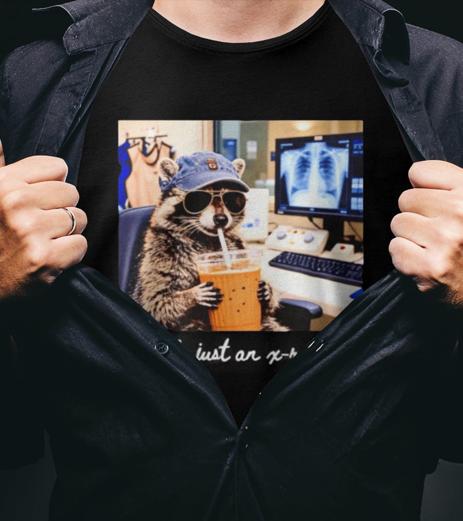 Radiology Raccoon Literally Just An X Ray Tech Cool Drink And Shades T-Shirt
