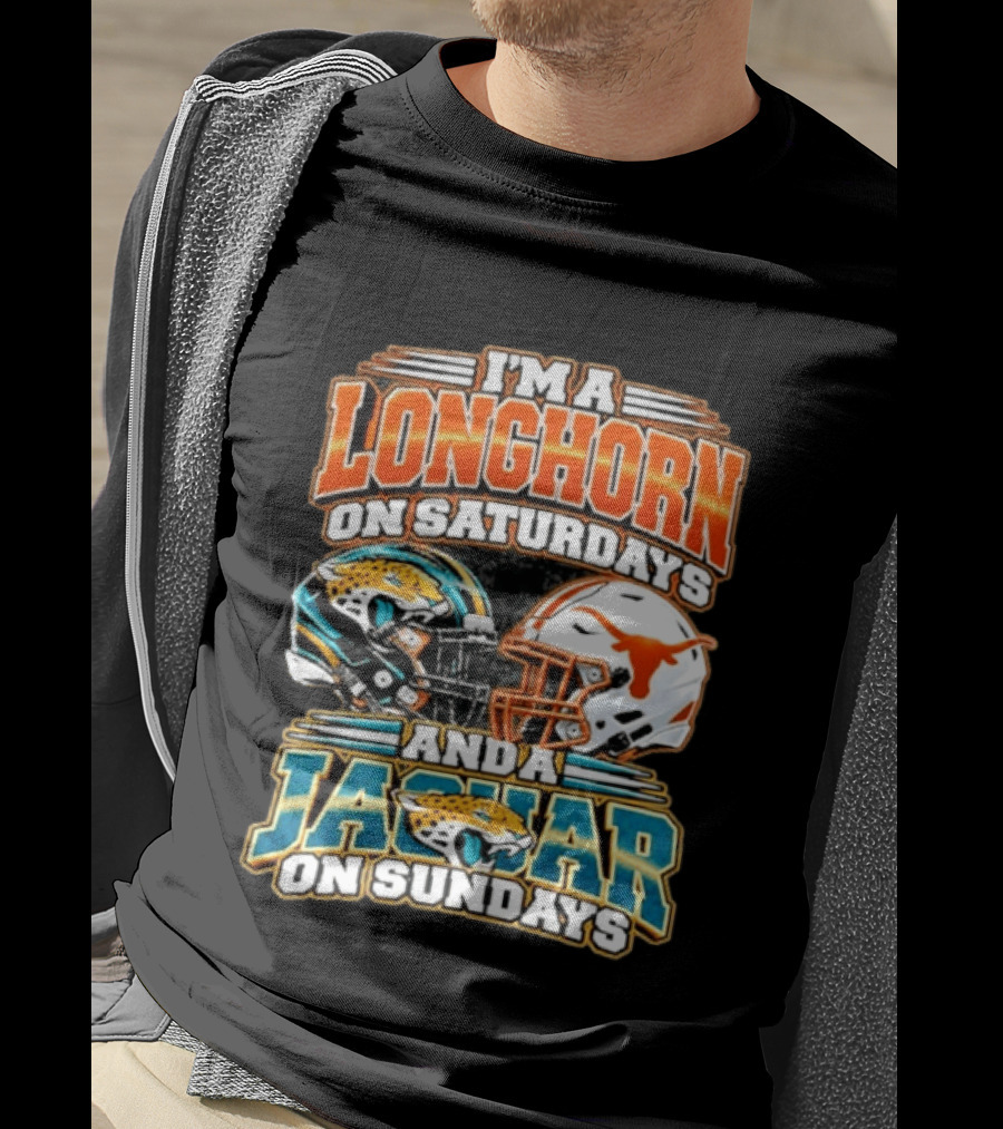 I'm A Longhorn On Saturdays Jaguar On Sundays Football Helmets T-Shirt