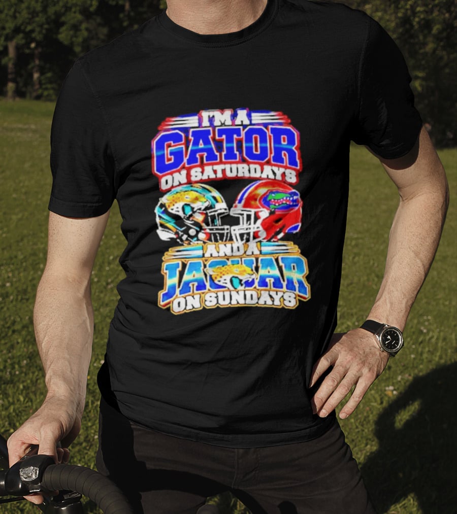 Florida Football Gator On Saturdays Jaguar On Sundays Helmets T-Shirt