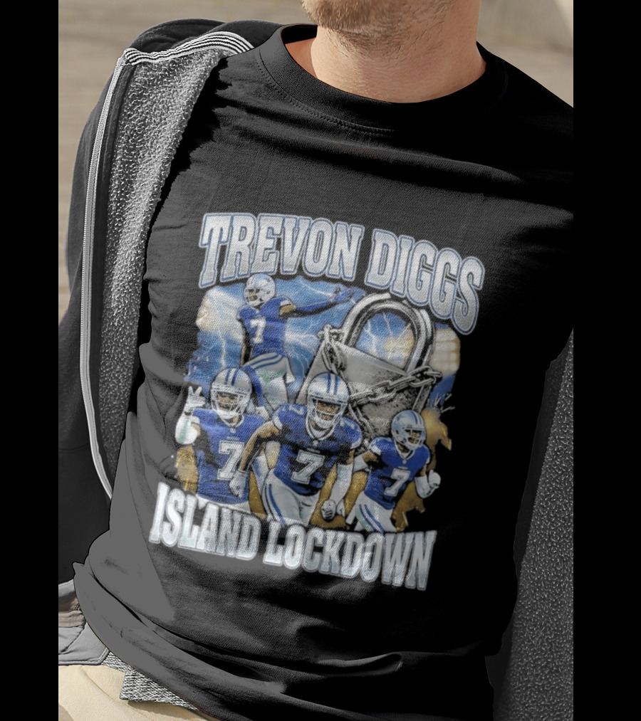 Trevon Diggs Island Lockdown Football Defense Lock With Number 7 T-Shirt