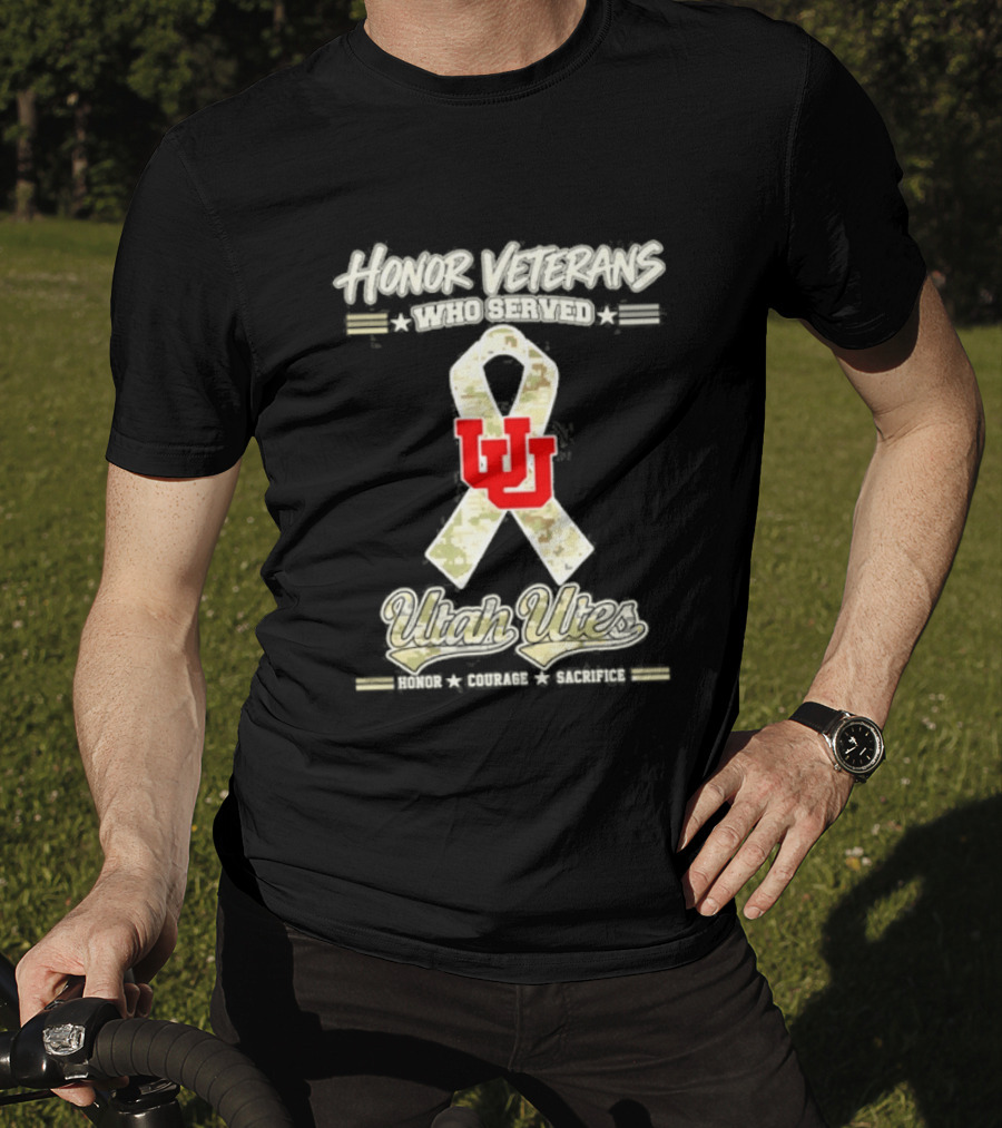 Utah Utes Camo Ribbon Honor Veterans Day Military T-Shirt