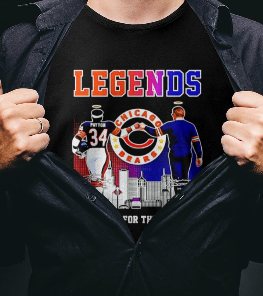 Chicago Bears Legends Walter Payton Mike Ditka Thank You For The Memories Skyline T-Shirt