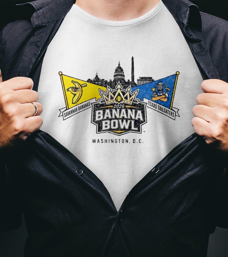 Savannah Bananas Vs Texas Tailgaters Banana Bowl 2026 Washington D.C. T-Shirt