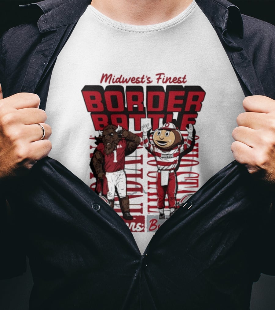 Midwest's Finest Indiana Hoosiers Vs Ohio State Buckeyes 2026 Border Battle T-Shirt