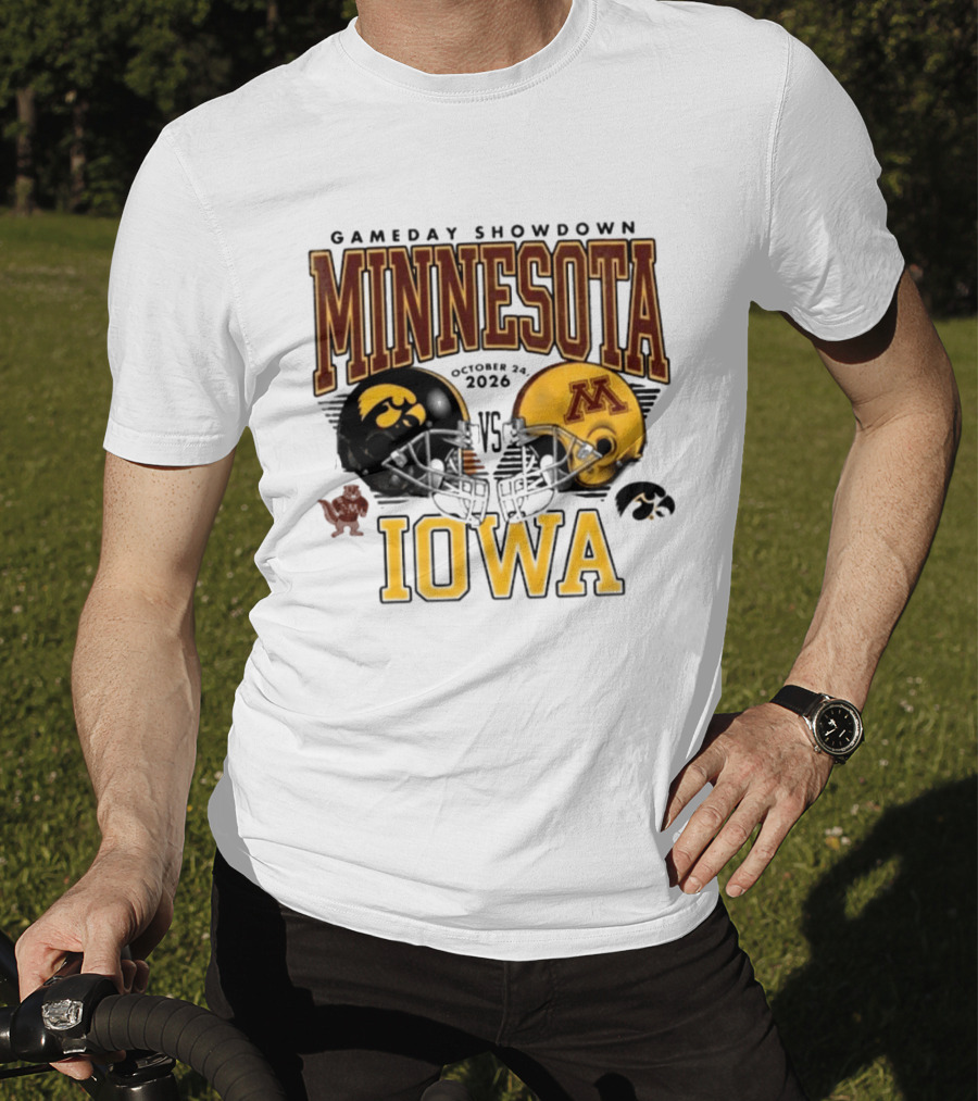 Gameday Showdown Minnesota Vs Iowa October 24 2026 Hawkeyes Golden Gophers Clash T-Shirt