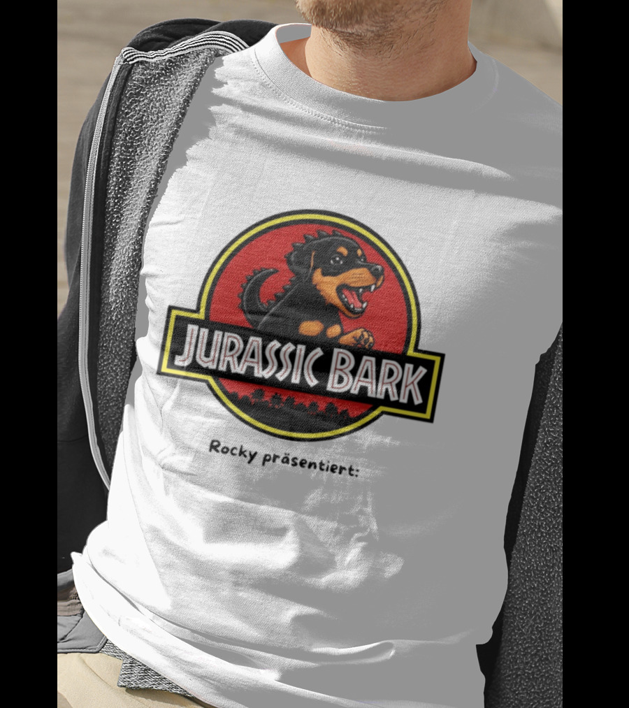 Jurassic Bark Rocky Prasentiert Dinosaur Dog T-Shirt
