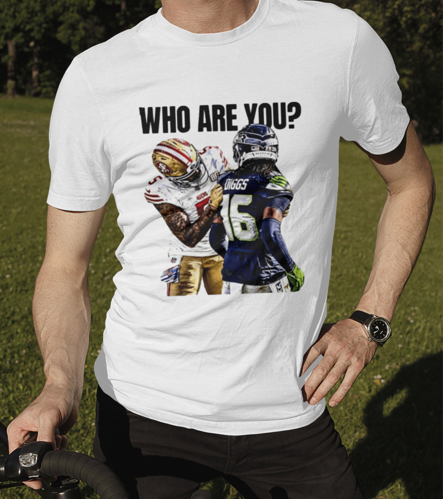 Mike Evans San Francisco 49ers Vs Seahawks Who Are You NFL Confrontation T-Shirt